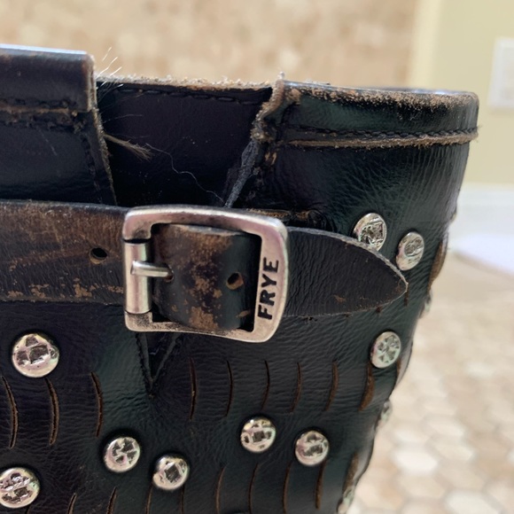 Frye Jenna stud Moto Biker boots - Picture 6 of 15